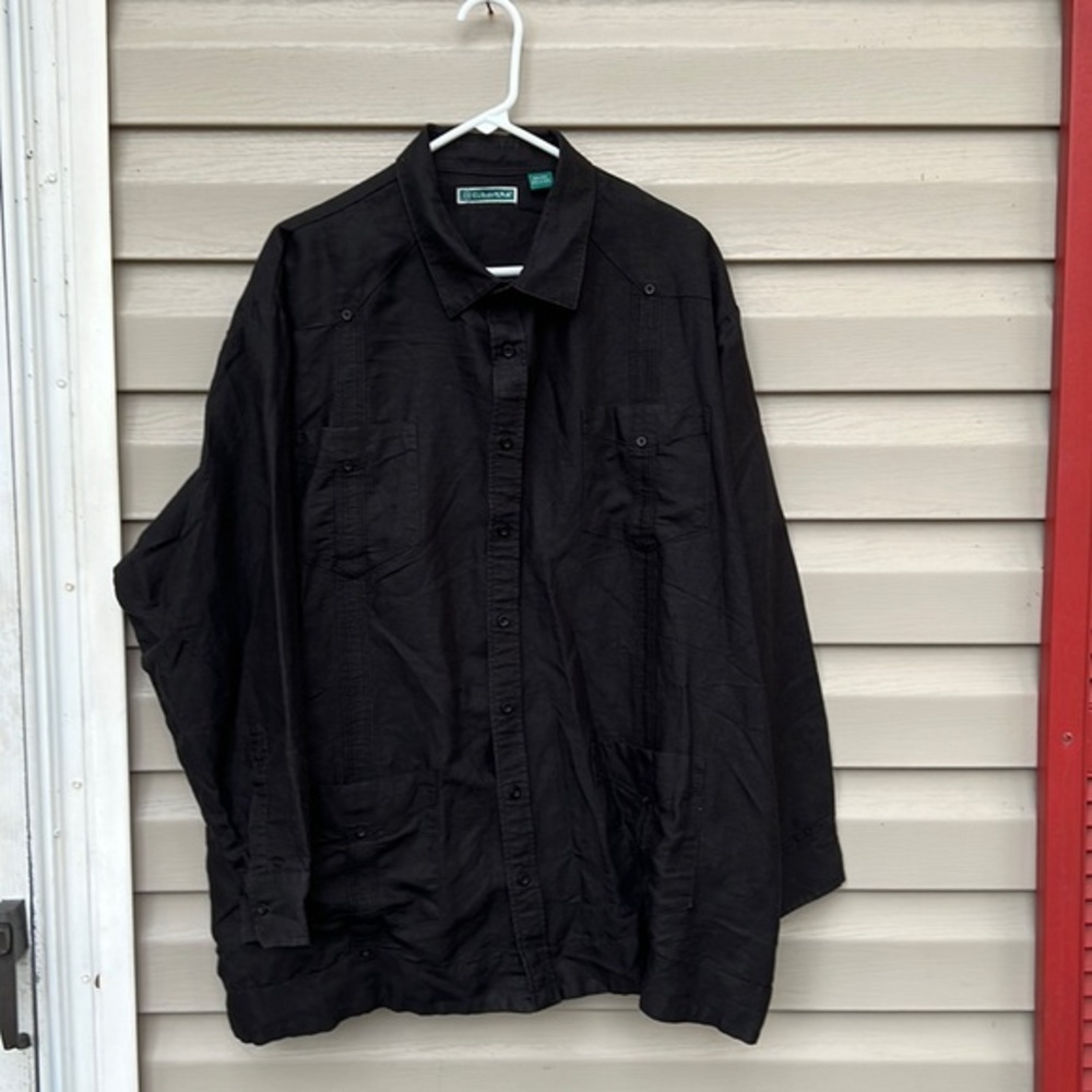 Cubavera mens black longsleeve shirt